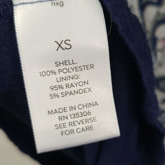 Dressbarn Westport Sparkly Blue Batwing Sleeveless Top Flowy Blouse Layered Work - Picture 9 of 10